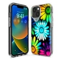 thumbnail image 3 of MUNDAZE Apple iPhone 11 Pro Max Neon Rainbow Daisy Glow Colorful Daisies Baby Blue Pink Yellow White Double Layer Phone Case Cover, 3 of 5