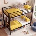 thumbnail image 4 of Uiowio Twin over Twin Metal Bunk Bed Converts to 2 Separate Beds, Space-Saving Bunk Bed Frame with Storage,Twin Bunk Bed with Built-in Ladder & Safety Guardrail, Black, 4 of 10