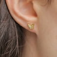 thumbnail image 2 of Arete broquel dorado mujer CYRA de dos mariposas circonia, 2 of 3