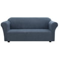 thumbnail image 4 of Harper Lane Striae Stretch Fit Slipcover Sofa Cover, Blue, Machine Washable, 4 of 6