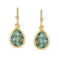 thumbnail image 2 of Bling Jewelry Womens Olive African Turquoise Teardrop Gemstone Earring Fish Hook Gold Plate, 2 of 4