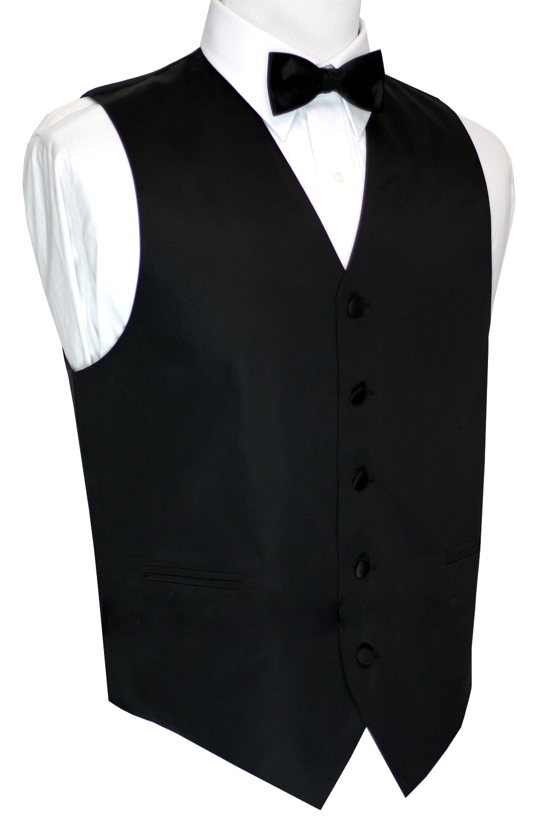Italian Design, Men's Tuxedo Vest, Bowtie Black