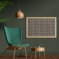 thumbnail image 2 of Floral Wall Art with Frame, Continuous White Flowers Branches on Dark Tone Background, Printed Fabric Poster for Bathroom Living Room, 35" x 23", Brown Yellow, by Ambesonne, 2 of 2