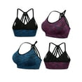 thumbnail image 6 of FANNYC 1-3 Pack Sports Bra for Women Criss-Cross Back Strappy Longline Sports Bras Medium Support Yoga Workout Bra with Removable Cups, 6 of 6