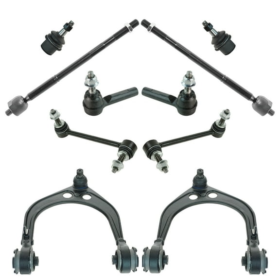 TRQ 10 Piece Set Steering Suspension Kit Control Arms Ball Joints Tie Rods New PSA64837