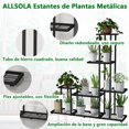 thumbnail image 3 of Soporte de Metal para Plantas, Multifuncional Decorativo Estante para plantas de Interiores y Exteriores, Estante para Macetas para Patio Jardín Balcón (5 niveles, 8 shelves, 12 macetas), 3 of 5