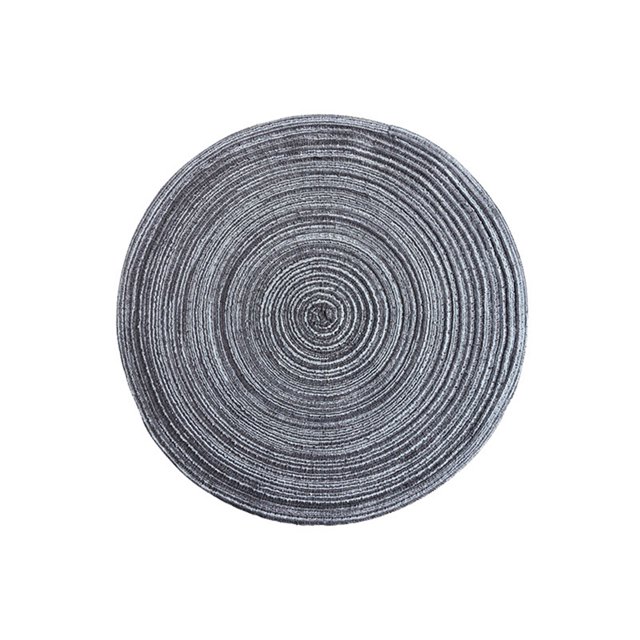 Hyasfey Round Placemat Modern Solid Color Heat-Resistant Non-slip Heat Insulation Dining Table Protection Decoration Pad Coaster Kitchen Supplies