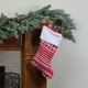 Northlight 22" Rouge et Blanc Rustique Lodge Tricot Bas de Noël avec Manchette – image 2 sur 4