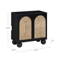 thumbnail image 4 of Nathan James Leah Boho Entryway Storage Cabinet or Sideboard Cabinet for Kitchen or Living Room with Ball-Style Feet, Natural Seagrass Door Fronts and Solid Wood Legs, Black, 4 of 6