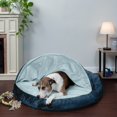 thumbnail image 3 of FurHaven Pet Products Microvelvet Snuggery Cooling Gel Memory Foam Pet Bed for Dogs & Cats - Navy, 44" Base, 3 of 12