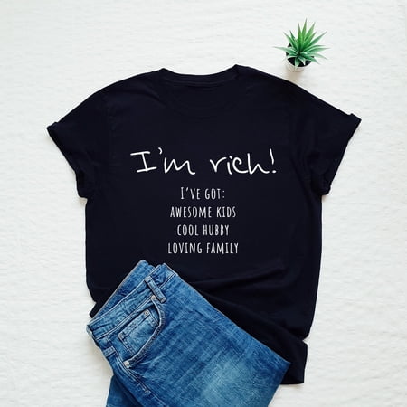 Family t shirt, happy wife, cool husband, hubby, wifey, mother, mom, funny T-shirt, rich, parents, marriage, married, brunch, kids, children