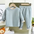 thumbnail image 2 of WRKEKC Girls Thermal Underwear Set 2-12 Years Silk Fleece Lined Print Crew Neck Top and Pants Two Piece Warm Winter Outfit, 2 of 8