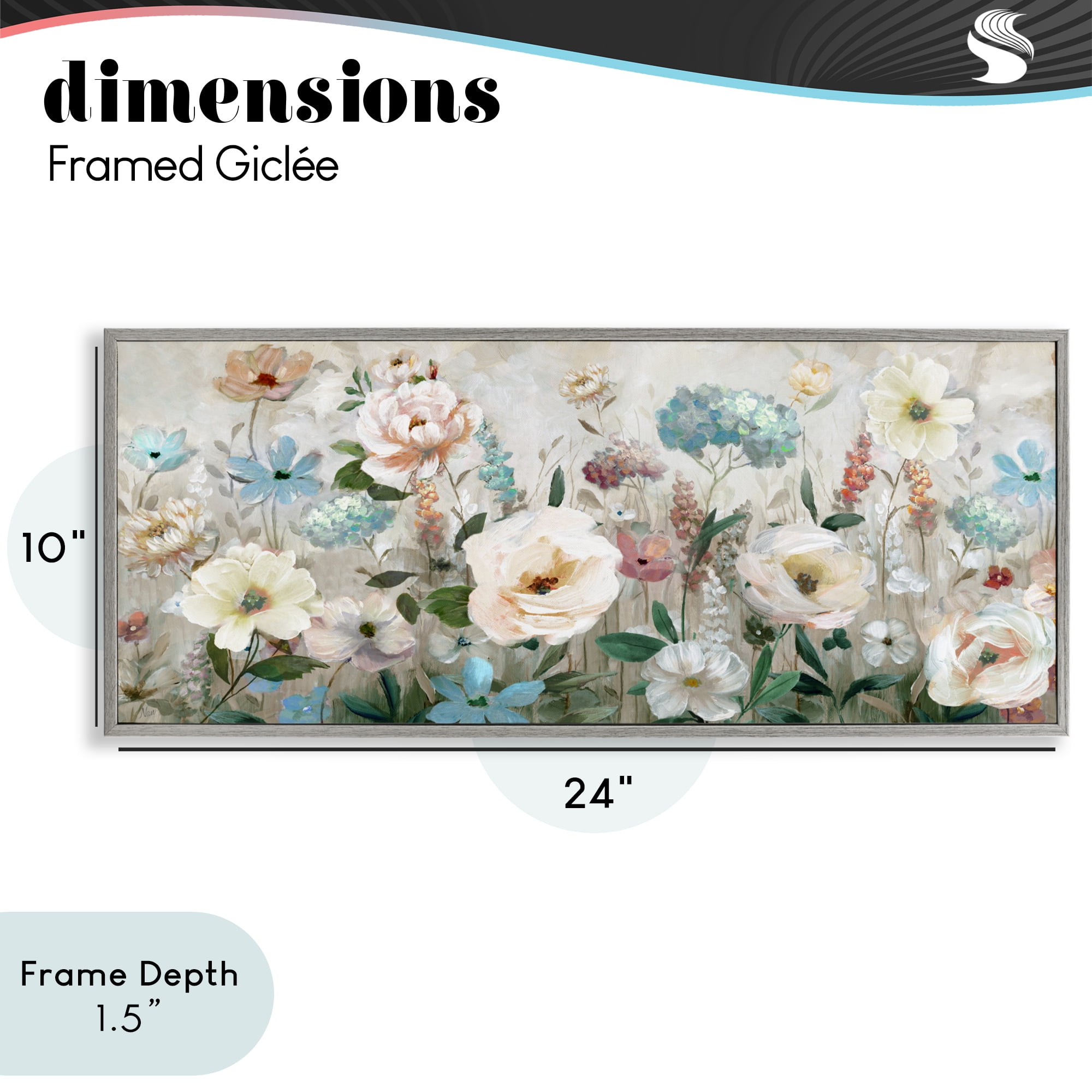 Stupell Industries Pastel Garden of Peonies Gray Framed Giclee Art, design by Nan