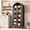 Walnut, variant on Lumiparty Arched Kitchen Pantry Cabinet, 5-Tier Storage Cabinet for Kitchen Dining Room, Black