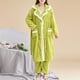 thumbnail image 3 of Conjunto de pijama Gibobby para mujer ropa de dormir cálida y esponjosa de manga larga con bolsillos Verde L, 3 of 5