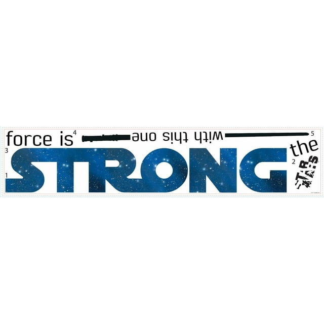 RoomMates RMK3077SCS Star Wars Classique la Force Est Forte Autocollants Muraux, 35.25 Pouces X 10 Pouces