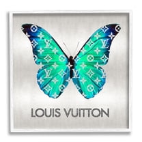 Stupell Industries Glam Pattern Butterfly Animals & Insects Painting White Framed Art Print Wall Art, 24 x 24