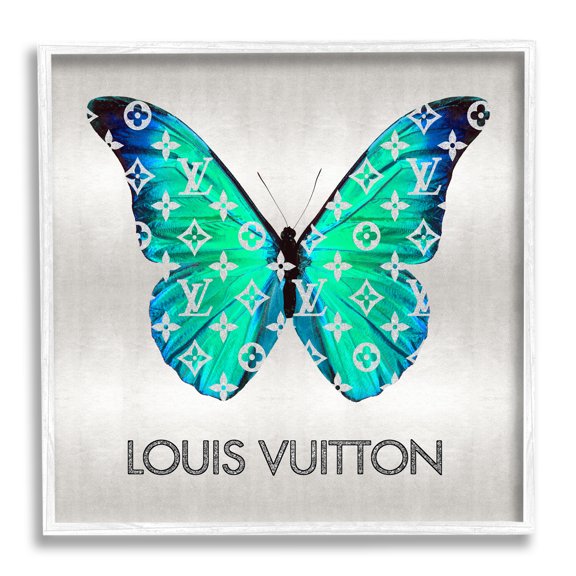 Stupell Industries Glam Pattern Butterfly Animals & Insects Painting White Framed Art Print Wall Art, 24 x 24