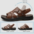 thumbnail image 4 of CHICVOMEY Men's Sandals Genuine Leather Upper Soft Latex Cushion Non-Slip Sole Adjustable Straps Comfortable Summer Sandals for Walking Beach Outdoor, 4 of 8