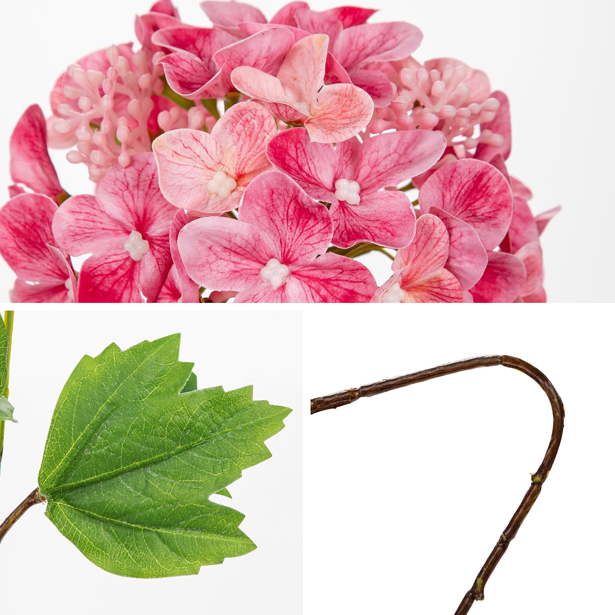 5 pcs Hydrangea Artificial Flowers 19"Real Touch 2 Flower Heads Faux Hydrangeas Realistic Silk Hydrangea Wedding Centerpieces for Tabletop Decor Indoor Outdoor Home Decor Pink