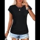 thumbnail image 2 of Camiseta de Corta con Cuello Redondo y Fruncido para Mujer, Color Negro, Talla S, 2 of 8