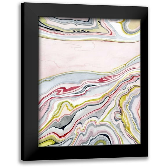 Popp, Grace 12x14 Black Modern Framed Museum Art Print Titled - Watercolor Marbling I