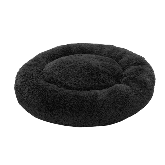 Cama para Perros Cama para Mascotas Antiestres Redonda Esponjosa Cómoda Afelpada (Large, Black)