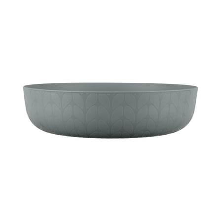 Mainstays - Grey Round Plastic Dinner Bowl, Interwoven Braided Etched, 42-Ounce