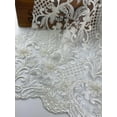 thumbnail image 4 of Minerva Zoey Beaded Lace Fabric Ivory - per yard, 4 of 6