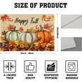 thumbnail image 4 of Happy Fall Placemat Set of 4, 12x18 Inch Farmhouse Orange Autumn Pumpkins Maple Leaves Linen Washable Heat Resistant Table Mats for Holiday Party Picnic Dining Decoration, 4 of 8