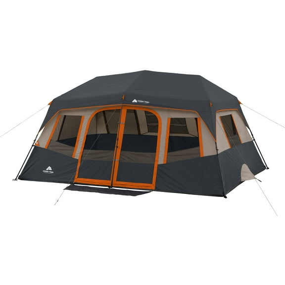 Ozark Trail 10-Person Instant Cabin Tent – 2-Room Family Camping Tent with Rainfly