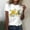 White, variant on Shirts for Women Classic Version Cotton Short Sleeve Crewneck Fun Printed Festival Tee Polyester Spandex Blend Breathable Casual Daily Top 2Xl Size Spring Summer Womens Tops