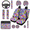 Psychedelic Floral Print, variant on HUIACONG Automotive Interior Accessories, with Car Seat Covers Steering Wheel Protector Seat Protectors,Wear-Resistant Anti-Wear Car Interior Accessory Kit