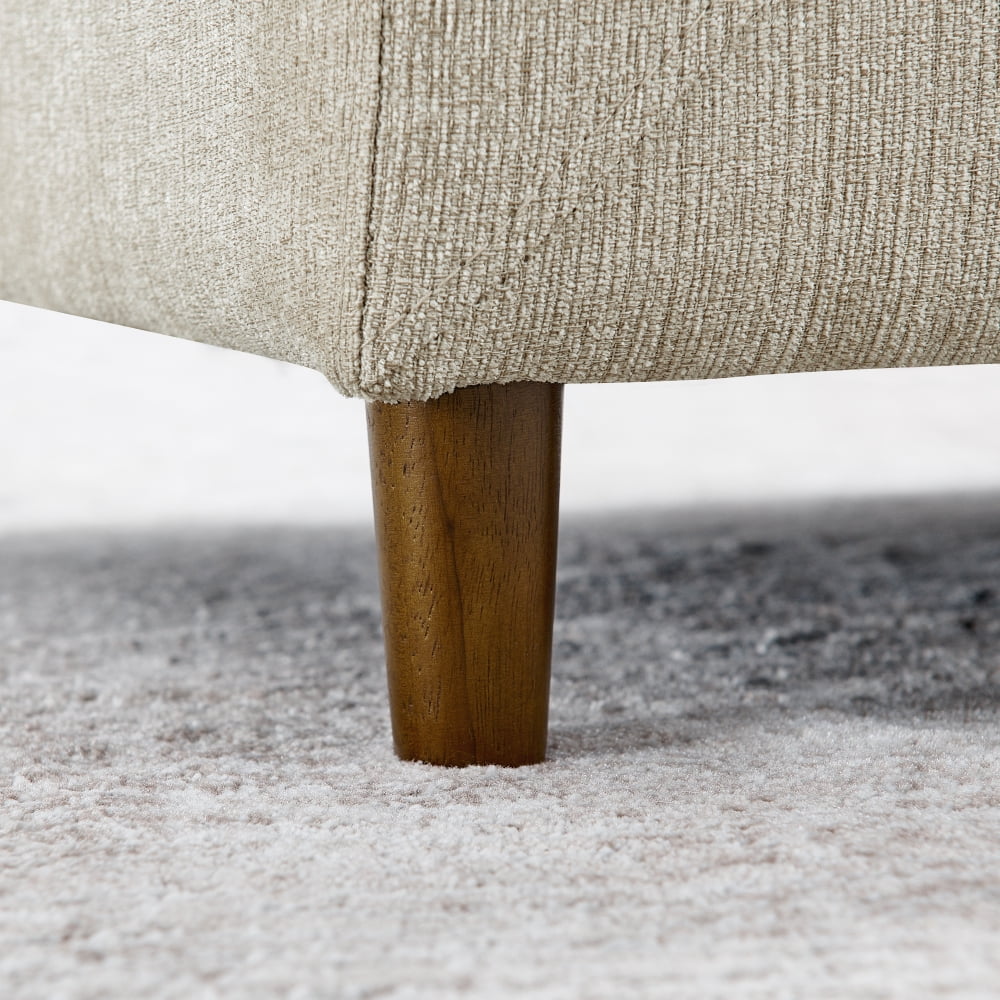 Hassch Upholstered Pet Sofa Bed for Medium & Large Dogs, Comfortable Pet Furniture with Soft Cushion, Backrest and Armrest, Short Legs Design, Beige Linen