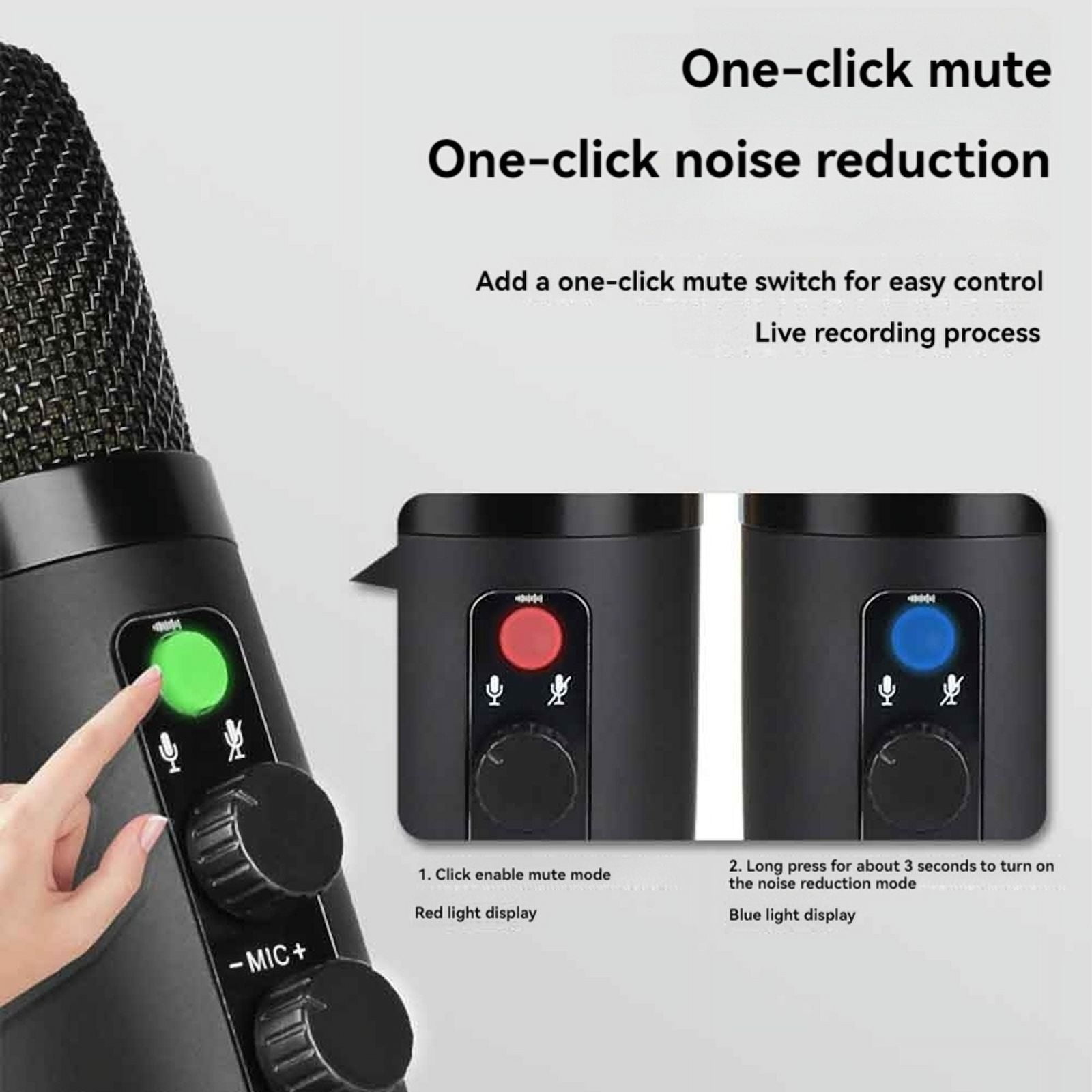 USB Microphone Condenser Gaming Mic for PC with Brilliant RGB Lighting High Configuration