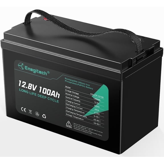 12V 100Ah LiFePO4 Battery, 100A Bms, Deep Cycles for Rvs, Marine, Solar, off-Grid