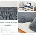thumbnail image 4 of DONGPAI Stretch Velvet Couch Cushion Covers for Sectional Sofa L Shape, Sofa Couch Soft Seat Slipcover, Dark Gray(for 2 Cushions,1 Piece), 4 of 7