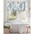thumbnail image 5 of Teal Blue Grey Coral Pattern Kitchen Valances for Windows Tropical Ocean Summer Valance Curtains&nbsp; for Kitchen /Living Room/Bedroom/ Bathroom Decor, 54"x18 " ,Rod Pocket 1 Panel,, 5 of 7