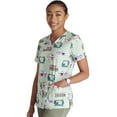 thumbnail image 7 of Tooniforms Scrubs Top For Women V-Neck Print TF738, 7 of 7