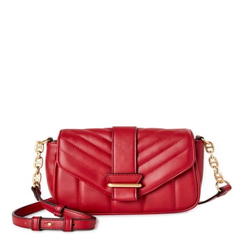 Time and Tru Women’s Camber Crossbody Handbag Red