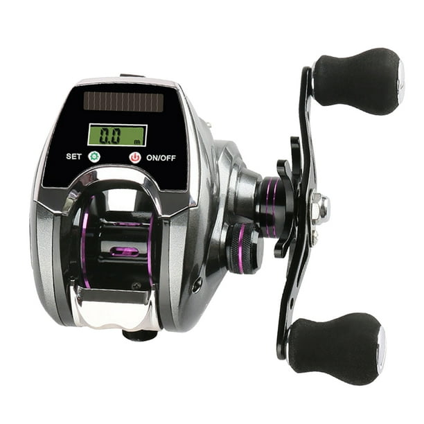 Cacagoo 6+1bb 8.0:1 Ratio Digital Display Baitcasting Reel With Line Counter Solar Charging System High Speed Fishing Reel Tackle Accessories