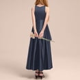 thumbnail image 5 of NIEWTR Robes pour Filles Coupe Classique Évasée Sans Manches Robe d'Été Douce et Confortable Tenue de Pique-Nique (Marine, 2-3 Ans), 5 of 5