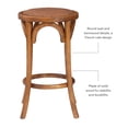 thumbnail image 5 of Linon Rae Backless Wood Counter Stool, 24" Seat Height, Walnut Finish, 5 of 13