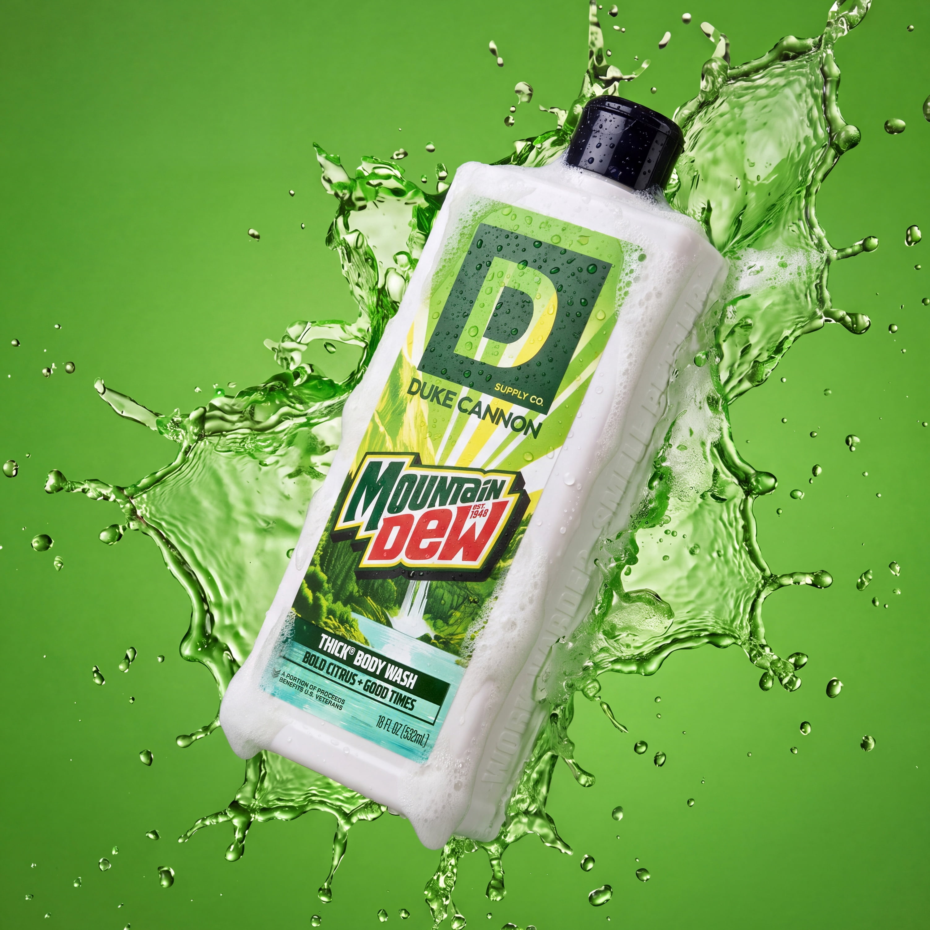 Duke Cannon THICK Body Wash for Men, Mountain Dew, 18 fl oz