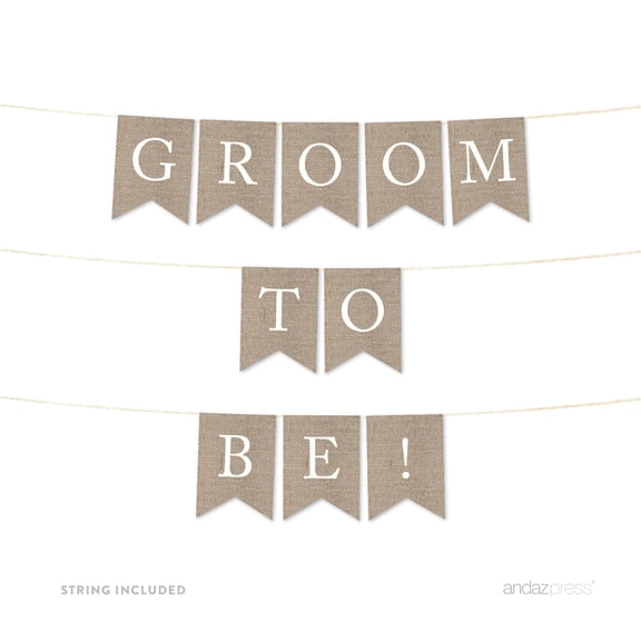 Groom To Be Burlap Wedding Pennant Party Banner