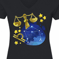 thumbnail image 4 of Inktastic Libra Constellation Zodiac Sign Illustration Women's V-Neck T-Shirt, 4 of 5