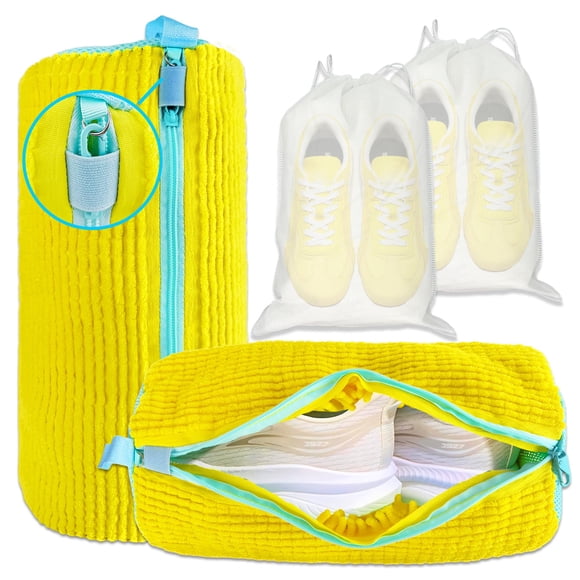 Bolsa para lavadora de zapatos, paquete de 2 unidades, CNEYSID XXL, color amarillo