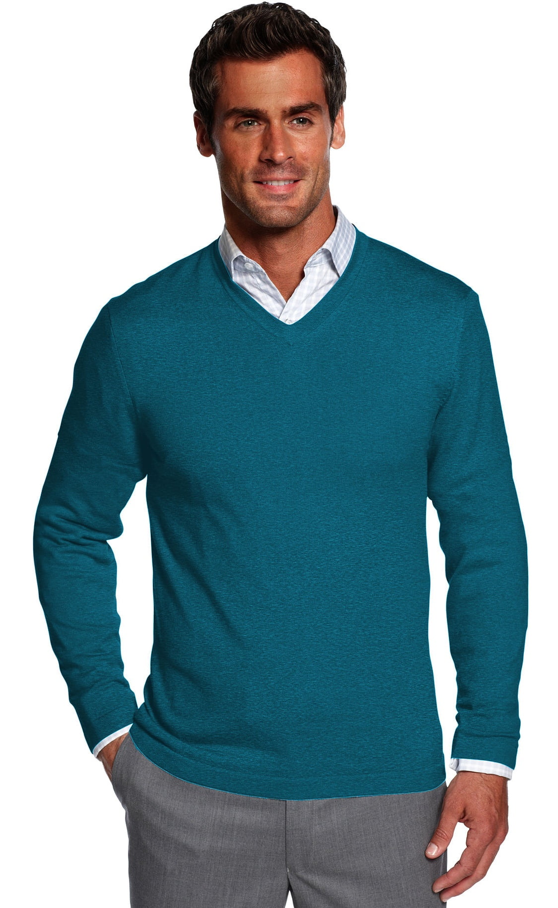 Alfani - Alfani Men's V-Neck Sweater (Small, Green) - Walmart.com ...