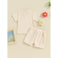 thumbnail image 4 of Suealasg Kids Baby Girl Summer Outfits Clothes 6M 1T 2T 3T Short Sleeve Flower Print T-Shirt and Drawstring Shorts Sets 2Pcs Causal Clothing for Toddler Girl, 4 of 9