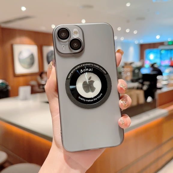 Magnetic Case for iPhone 13 Pro Max, [Compatible with Magsafe] Luxury Matte Hard PC Drop Protection Case Cover for iPhone 13 Pro Max 6.7 Inch Women Men Luxury Logo View Phone Case, Black